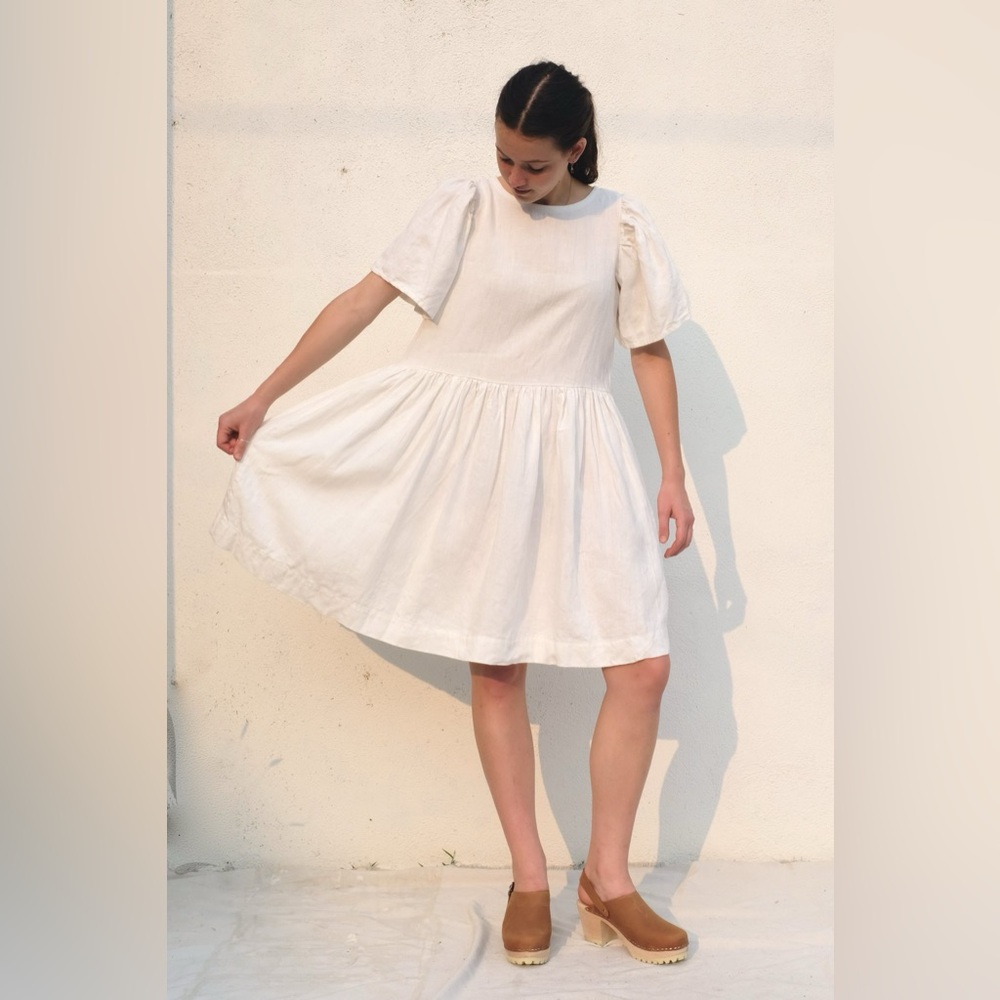 Seek Shelter Mini Agnes Linen Dress Ivory Small
